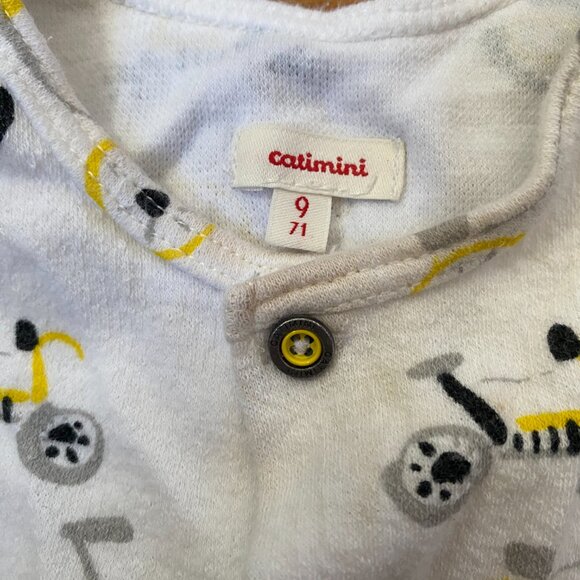 Catimini Baby Tank Shortie Onesie - Bicycle Print - size 9 months (71cm) - Picture 2 of 4